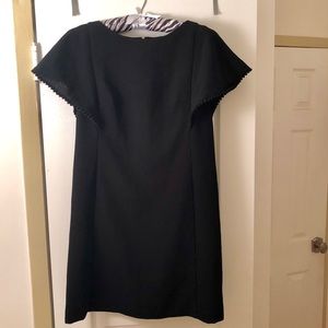 LOFT black dress with winged sleeves